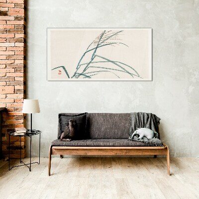 Tablou sticla Frunze delicate de iarbă