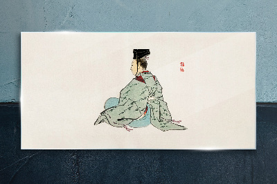 Tablou sticla Frumusețe japoneză în kimono tradițional