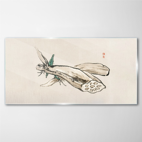 Tablou sticla Fluture pe un fundal de lotus