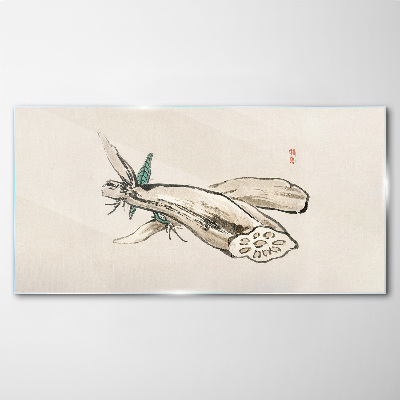 Tablou sticla Fluture pe un fundal de lotus