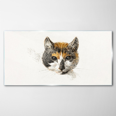 Tablou sticla Portret de pisică în nuanțe delicate