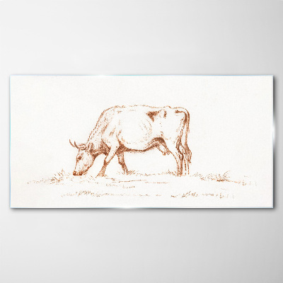 Tablou sticla Desenând vacă animale
