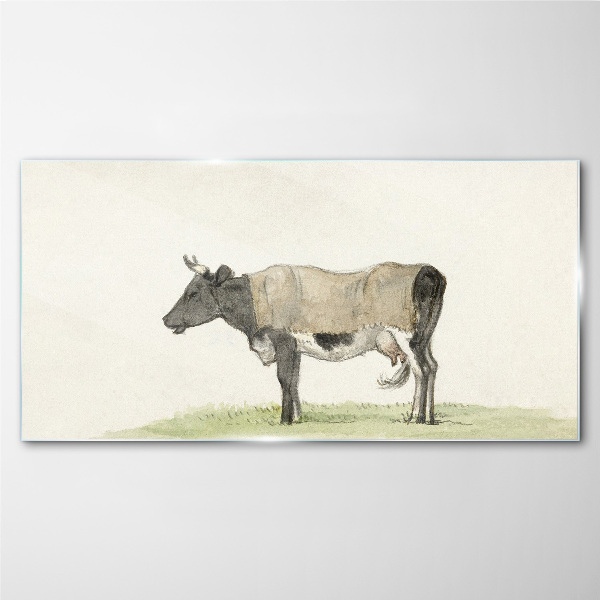 Tablou sticla Vaca în pajiște