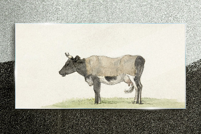 Tablou sticla Vaca în pajiște