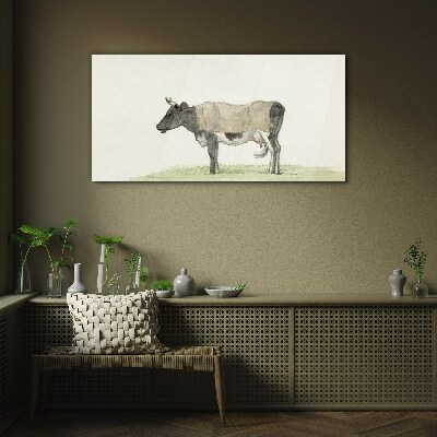 Tablou sticla Vaca în pajiște