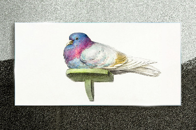 Tablou sticla Porumbel colorat în nuanțe pastelate