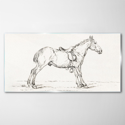 Tablou sticla Desenând cal de animale