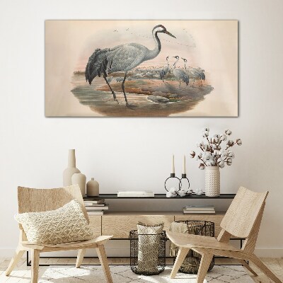 Tablou sticla Lapwing pe fundalul apei