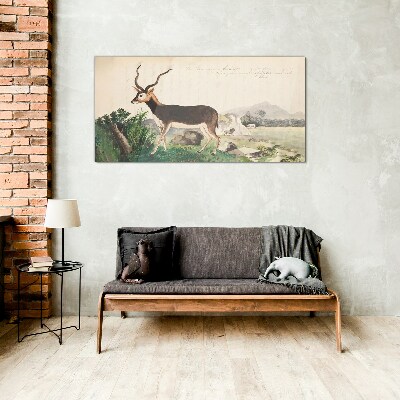 Tablou sticla Antilope pe fundalul peisajului