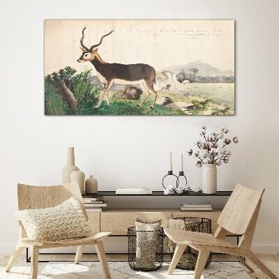 Tablou sticla Antilope pe fundalul peisajului