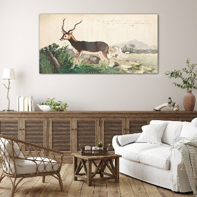 Tablou sticla Antilope pe fundalul peisajului