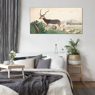Tablou sticla Antilope pe fundalul peisajului