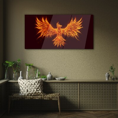 Tablou sticla Phoenix arzând
