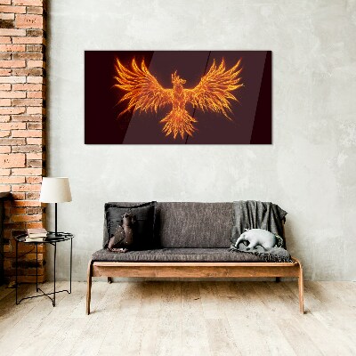 Tablou sticla Phoenix arzând