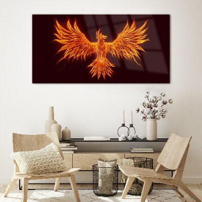 Tablou sticla Phoenix arzând