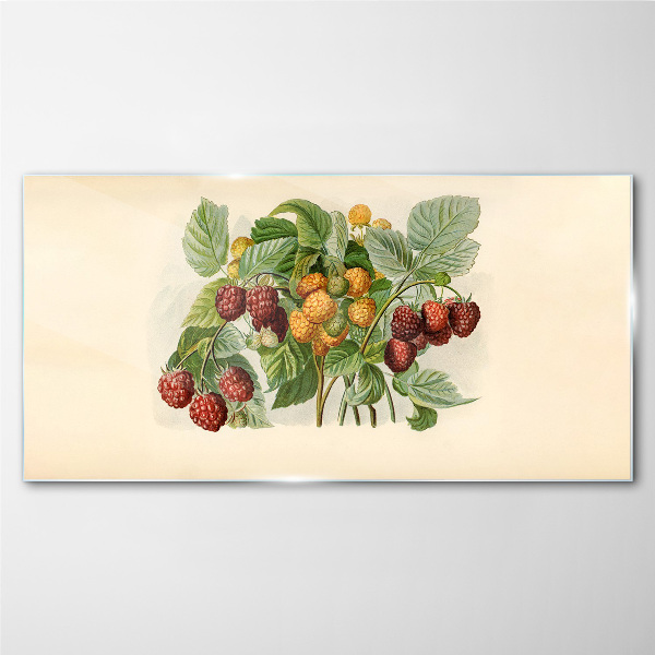 Tablou sticla Buchet fructat de zmeura si mure