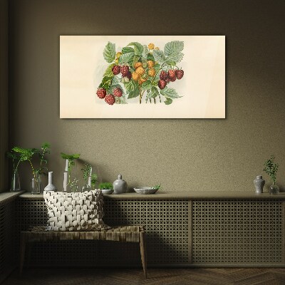 Tablou sticla Buchet fructat de zmeura si mure