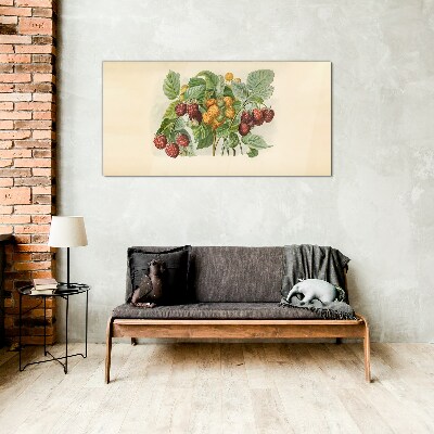 Tablou sticla Buchet fructat de zmeura si mure
