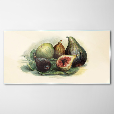 Tablou sticla Fructe de smochin pe o frunză