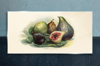 Tablou sticla Fructe de smochin pe o frunză