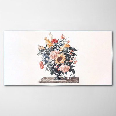 Tablou sticla Buchet de flori într-o vază