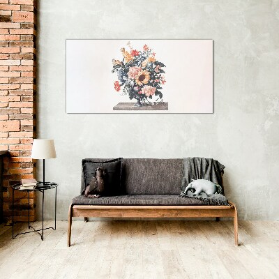 Tablou sticla Buchet de flori într-o vază