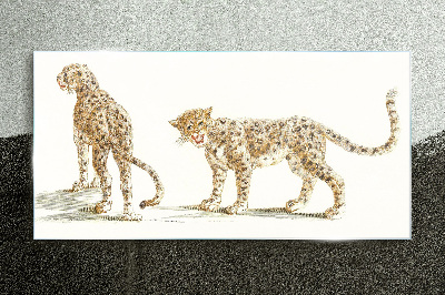 Tablou sticla Leoparzi în mișcare