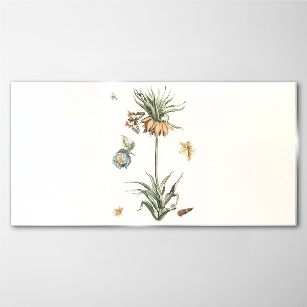 Tablou sticla Motive florale în culori delicate