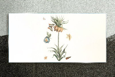 Tablou sticla Motive florale în culori delicate