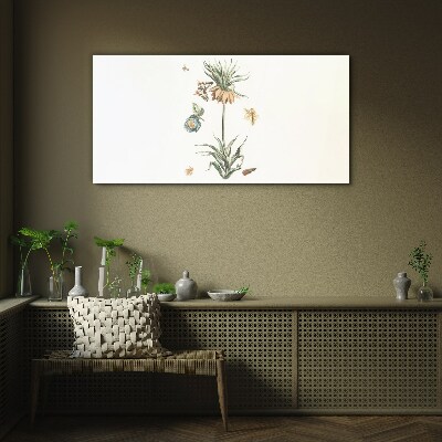 Tablou sticla Motive florale în culori delicate