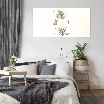 Tablou sticla Motive florale în culori delicate