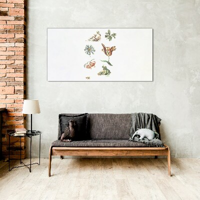 Tablou sticla Inspirații florale în culori delicate