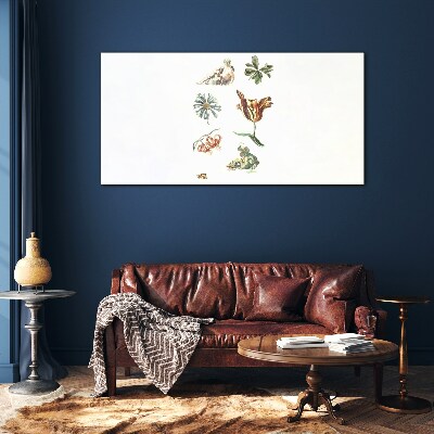 Tablou sticla Inspirații florale în culori delicate