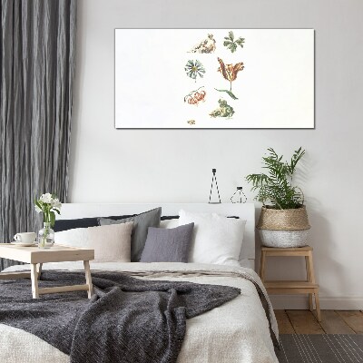 Tablou sticla Inspirații florale în culori delicate