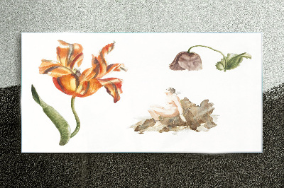 Tablou sticla Motive florale în nuanțe delicate