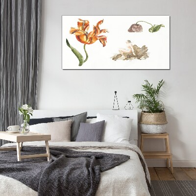 Tablou sticla Motive florale în nuanțe delicate