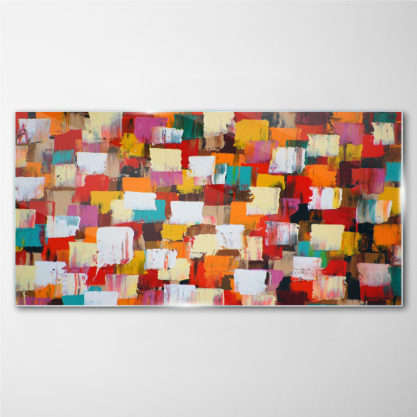 Tablou sticla Model abstract mozaic colorat