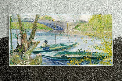 Tablou sticla Pescuit Spring Van Gogh