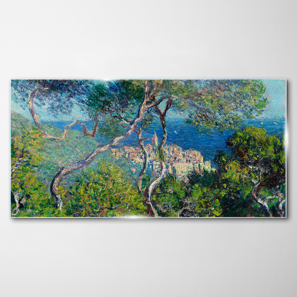 Tablou sticla Peisaj mediteranean cu copaci