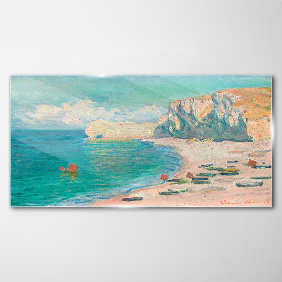 Tablou sticla Plaja Falaise Damont Monet