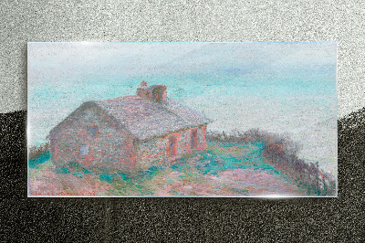 Tablou sticla Casă lângă mare