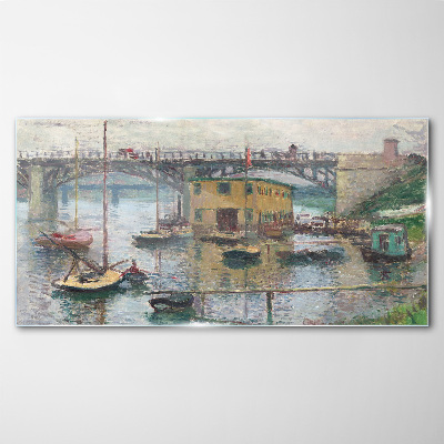 Tablou sticla Un port liniștit în culori pastelate