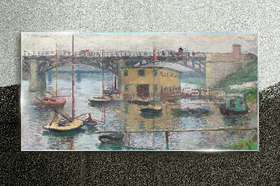 Tablou sticla Un port liniștit în culori pastelate