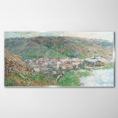 Tablou pe sticla Peisaj de primăvară lângă râu