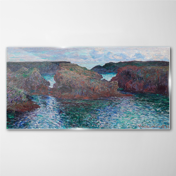 Tablou sticla Rocks Ocean Monet