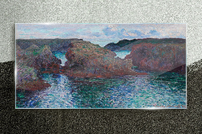 Tablou sticla Rocks Ocean Monet