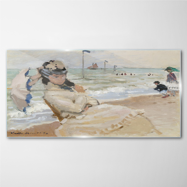 Tablou sticla Camille Beach Troubville Monet