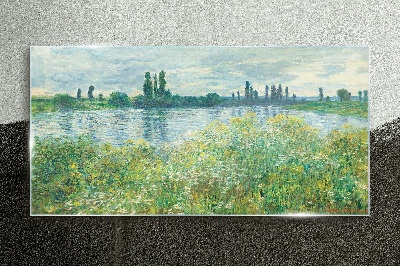 Tablou sticla Vedere a râului în verde