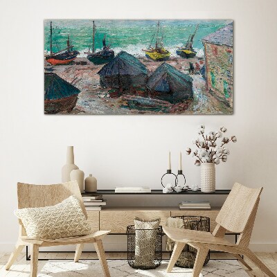 Tablou sticla Port maritim cu barci