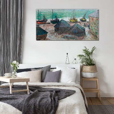 Tablou sticla Port maritim cu barci